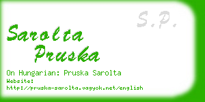 sarolta pruska business card